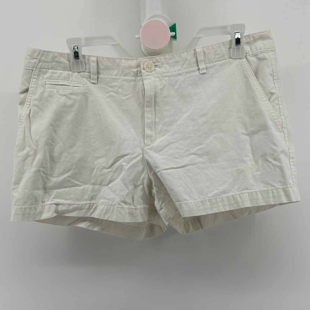GAP Chino Shorts Off White Cream 100% Cotton 8 Regular Mid Rise Preppy Coastal